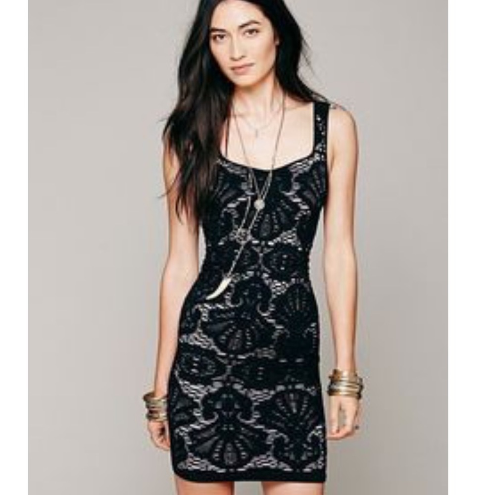 Free People intimately black and cream body con